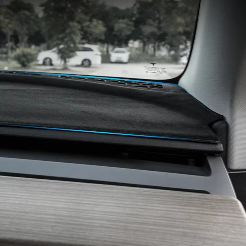 Dashboard & Air Vent Cover in Grey Alcantara