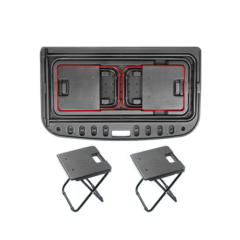 Folding Camping Table with 2 Stools for Tesla Model Y