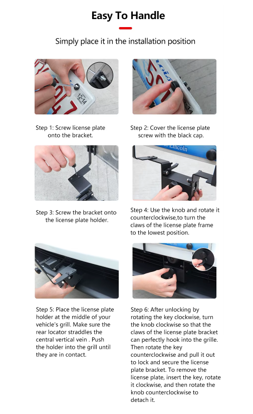 Lockable Front License Plate Mount