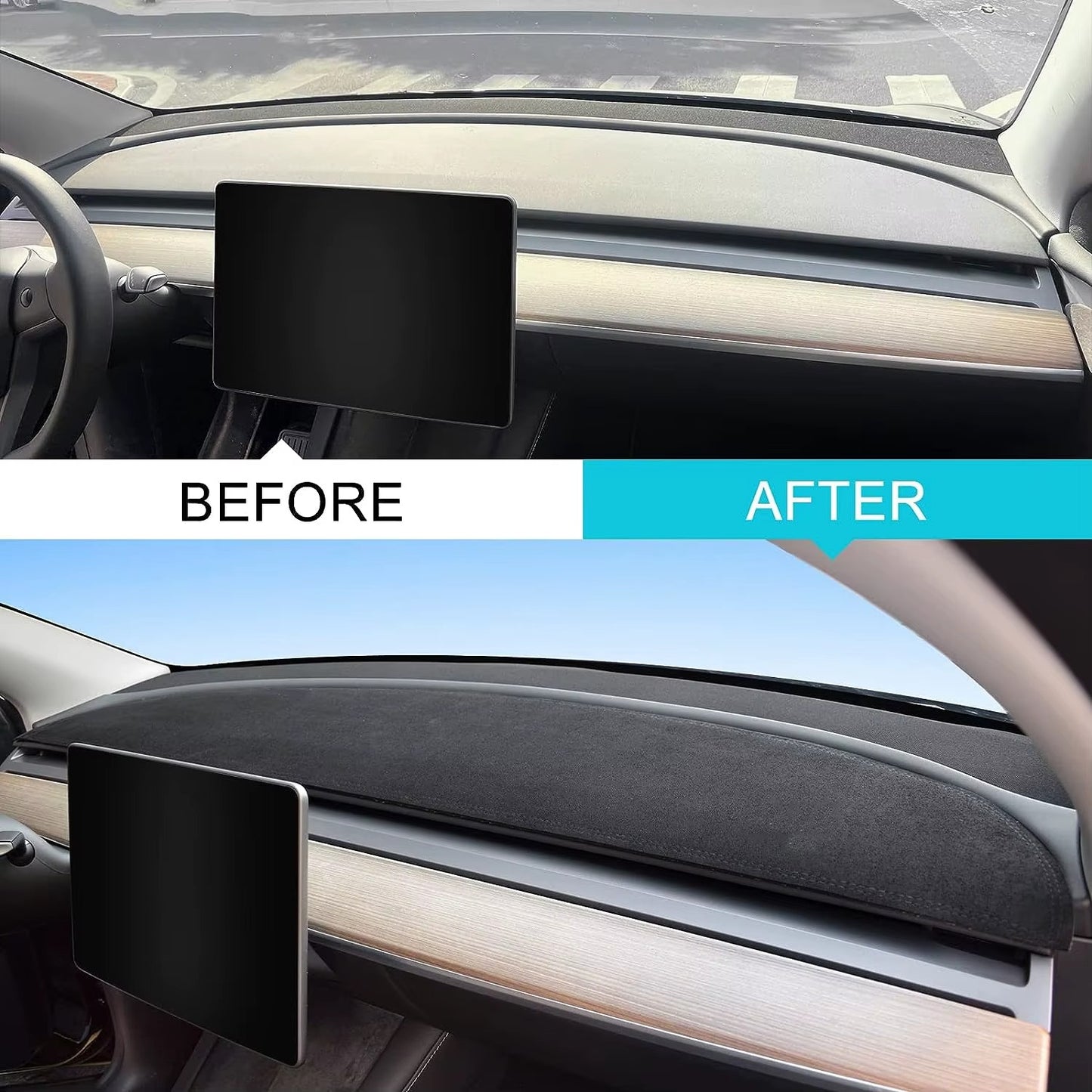 Dashboard Cover in Grey Alcantara