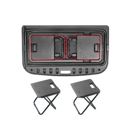 Folding Camping Table with 2 Stools for Tesla Model Y