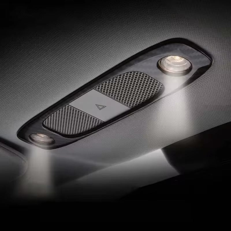 Dome Light Covers - Front And Rear Carbon Fiber