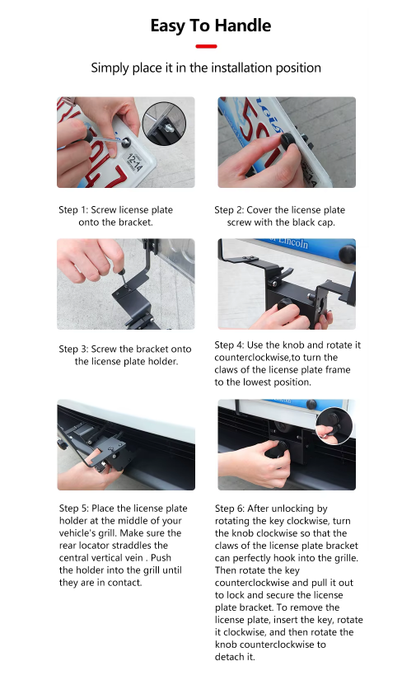 Lockable Front License Plate Mount