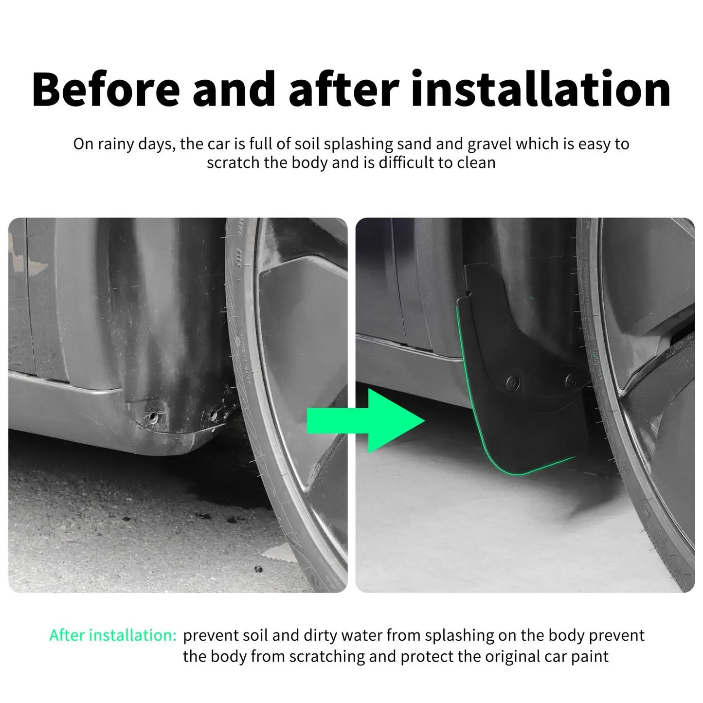 Tesla Model Y Gen 2 Flexible Mud Flap Set