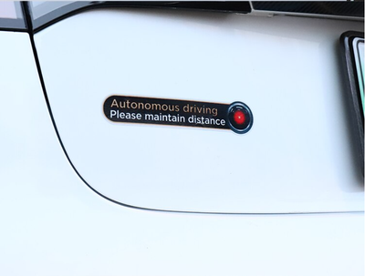 Automatic driving waring sticker