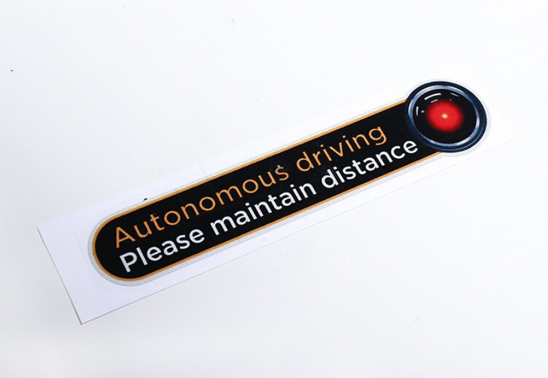 Automatic driving waring sticker