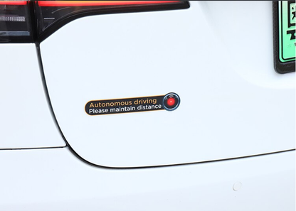 Automatic driving waring sticker