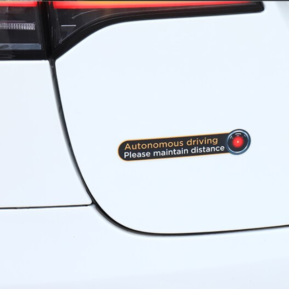 Automatic driving waring sticker